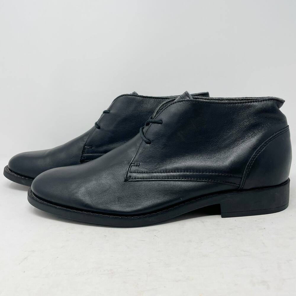 Stefano Rossi Black Leather Chukka Dress Boots Mens Size 8H